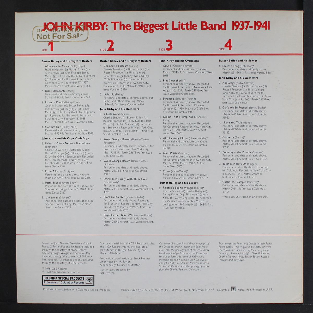 1937-1941 the biggest little band by JOHN KIRBY