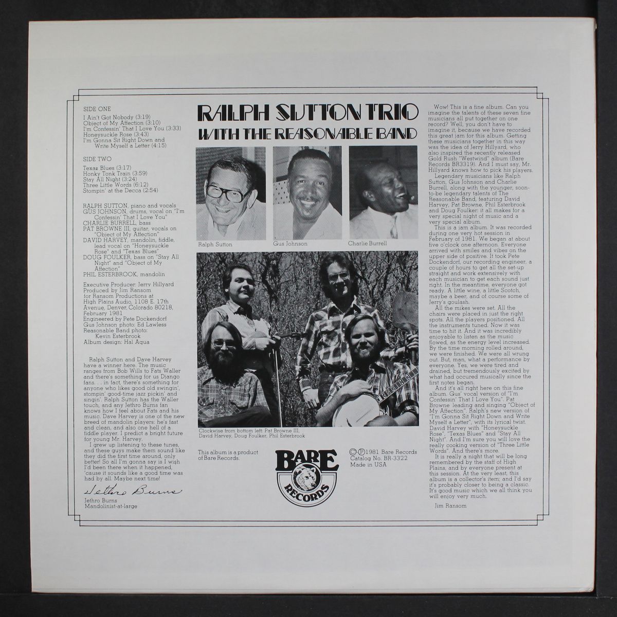 with the reasonable band by RALPH SUTTON