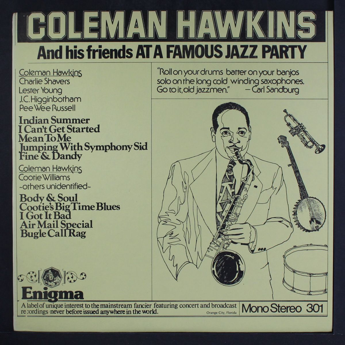 coleman hawkins by COLEMAN HAWKINS