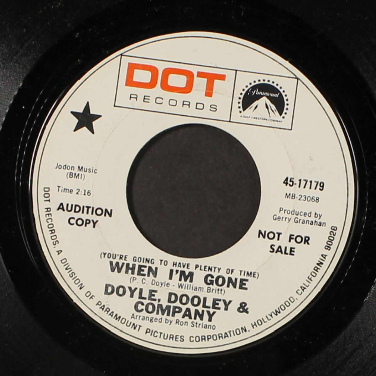 when i'm gone / say hello to the sun by DOYLE, DOOLEY & COMPANY