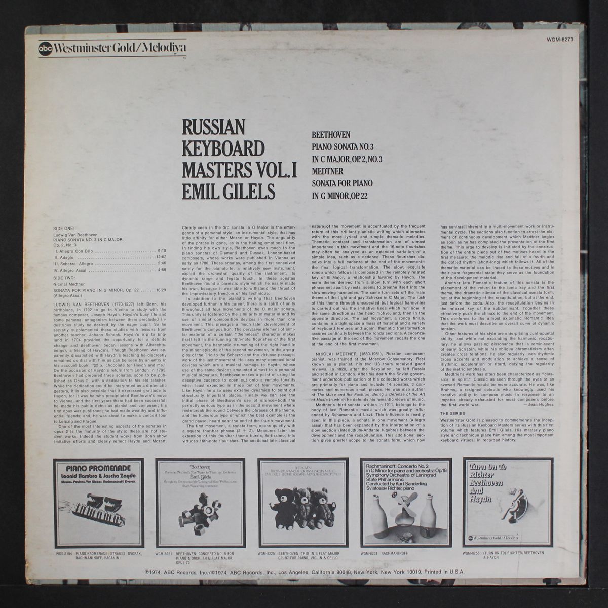 russian keyboard masters, vol. 1 by EMIL GILELS
