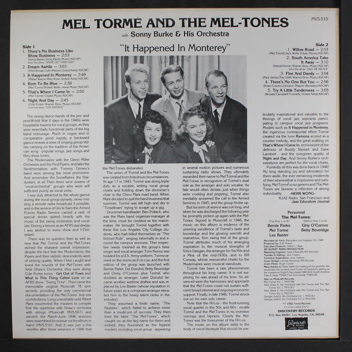 it happened in monterey by MEL TORME & MEL-TONES