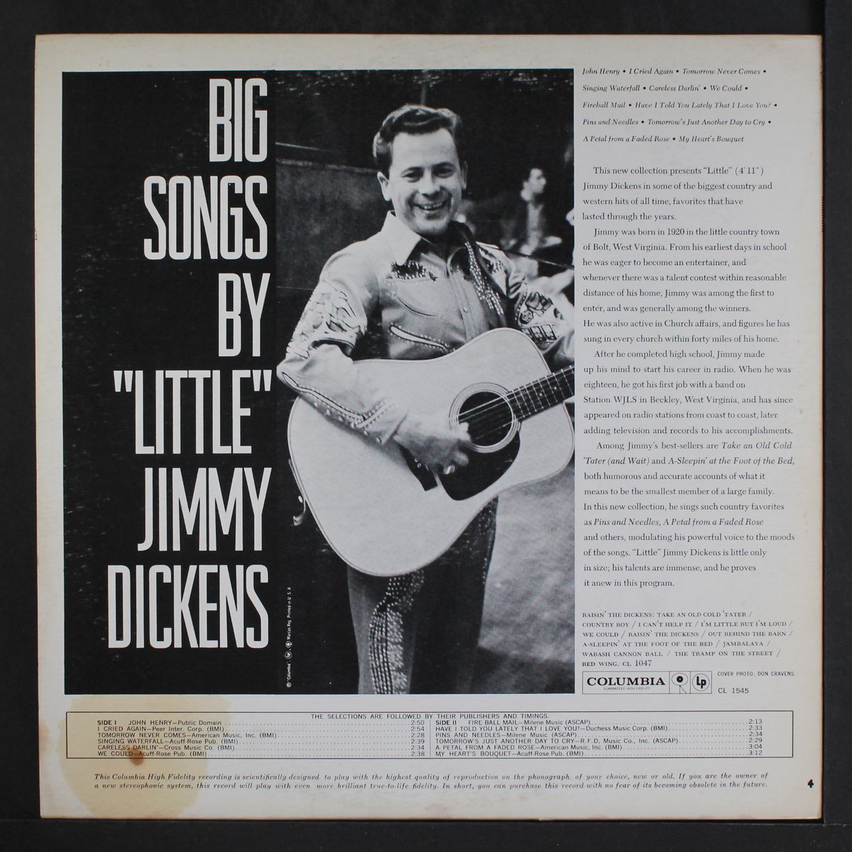 big songs by LITTLE JIMMY DICKENS