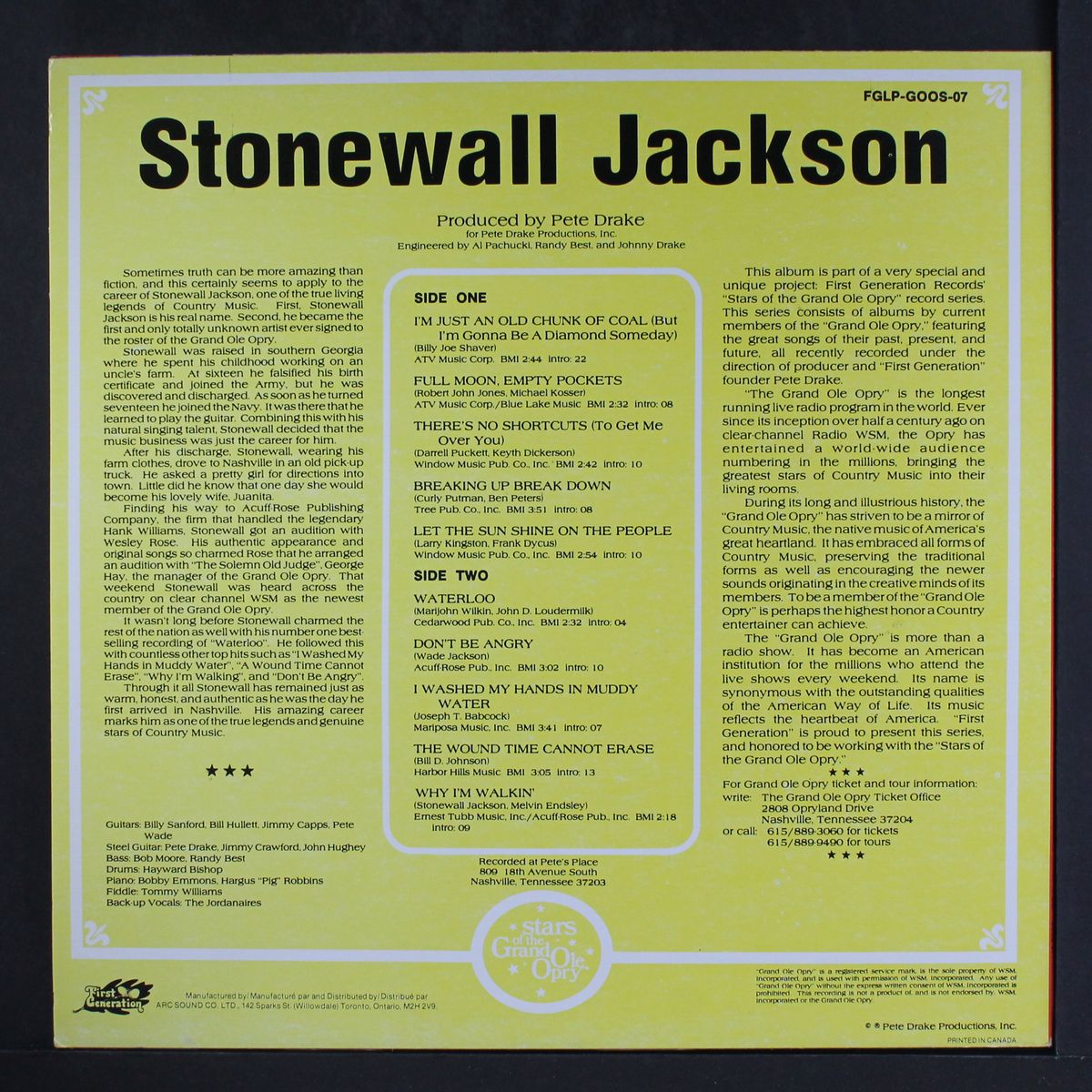 stars of the grand ole opry by STONEWALL JACKSON