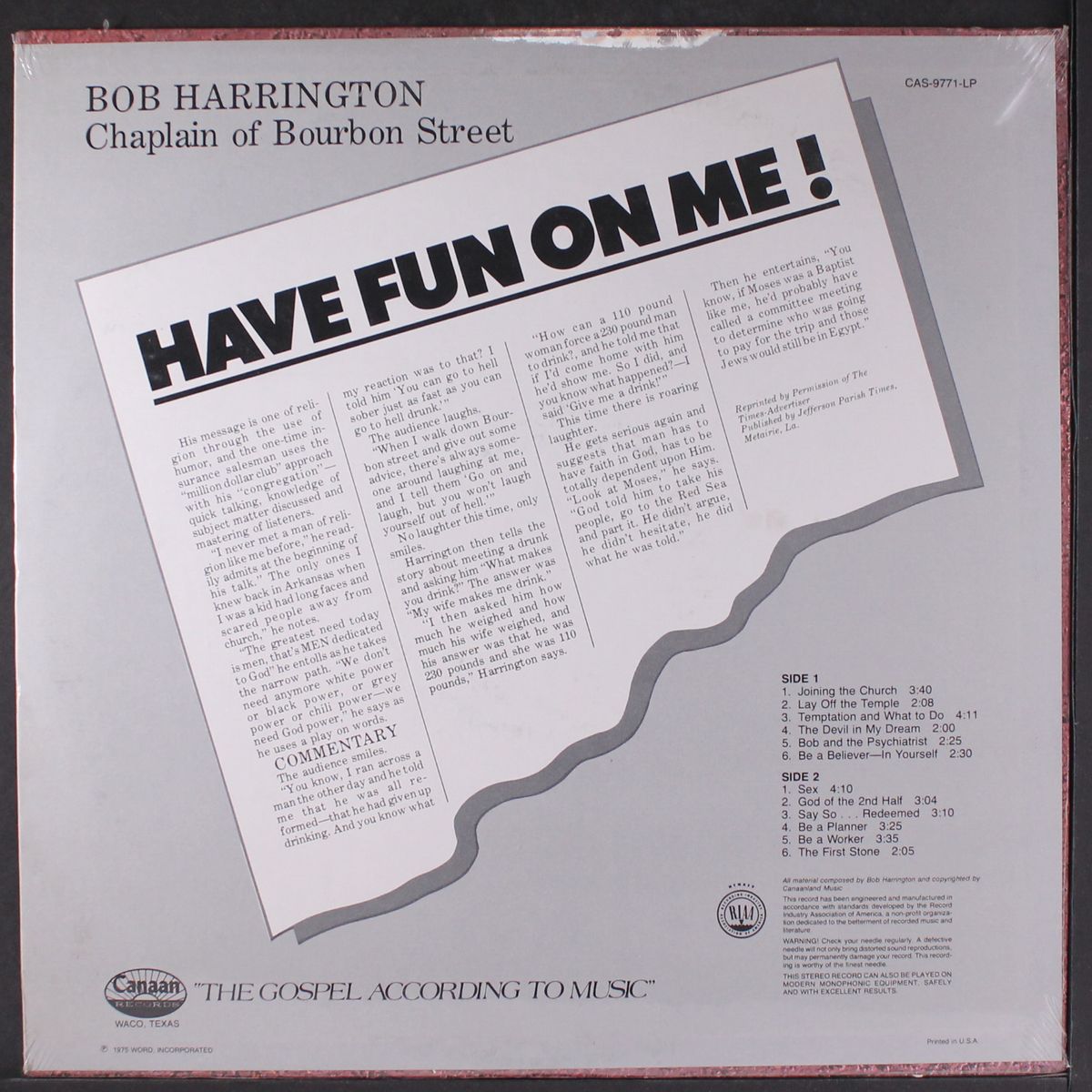 have fun on me by BOB HARRINGTON