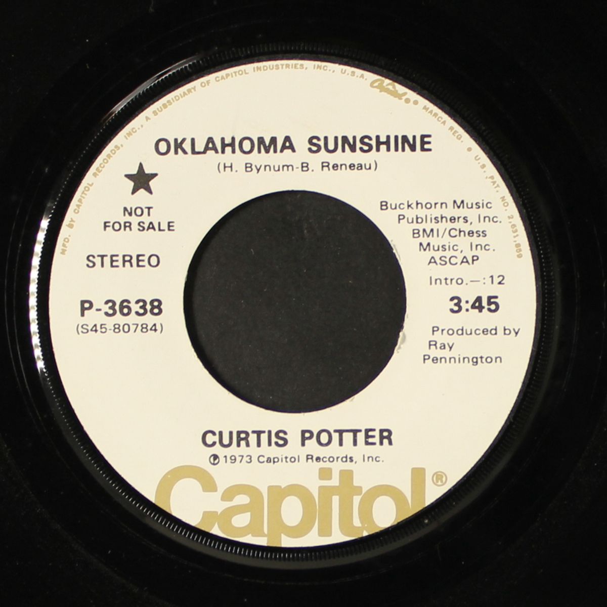 oklahoma sunshine / not the real me by CURTIS POTTER