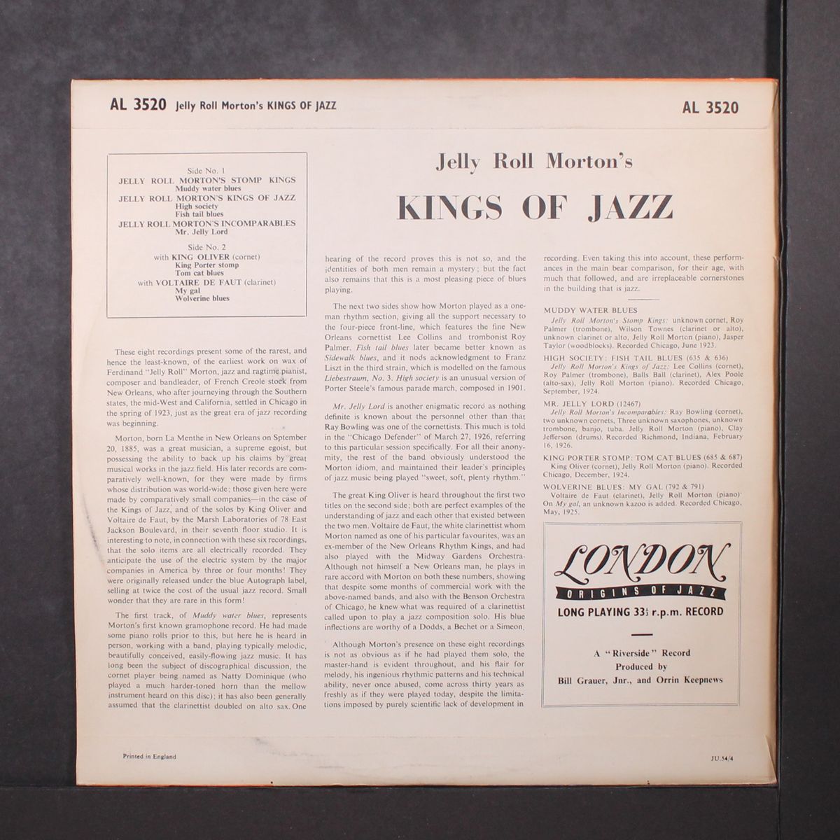 jelly roll morton's kings of jazz by JELLY ROLL MORTON