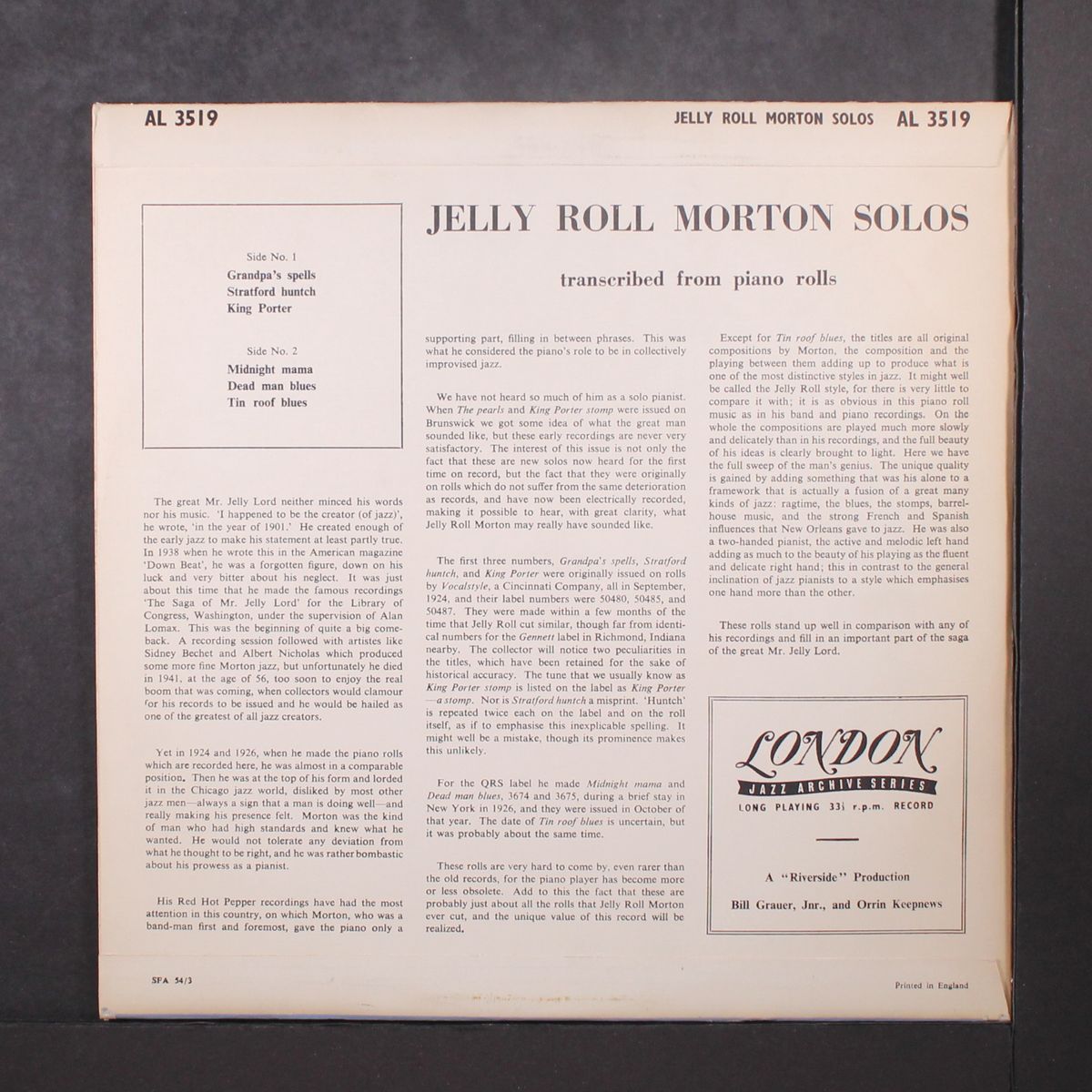 solos by JELLY ROLL MORTON