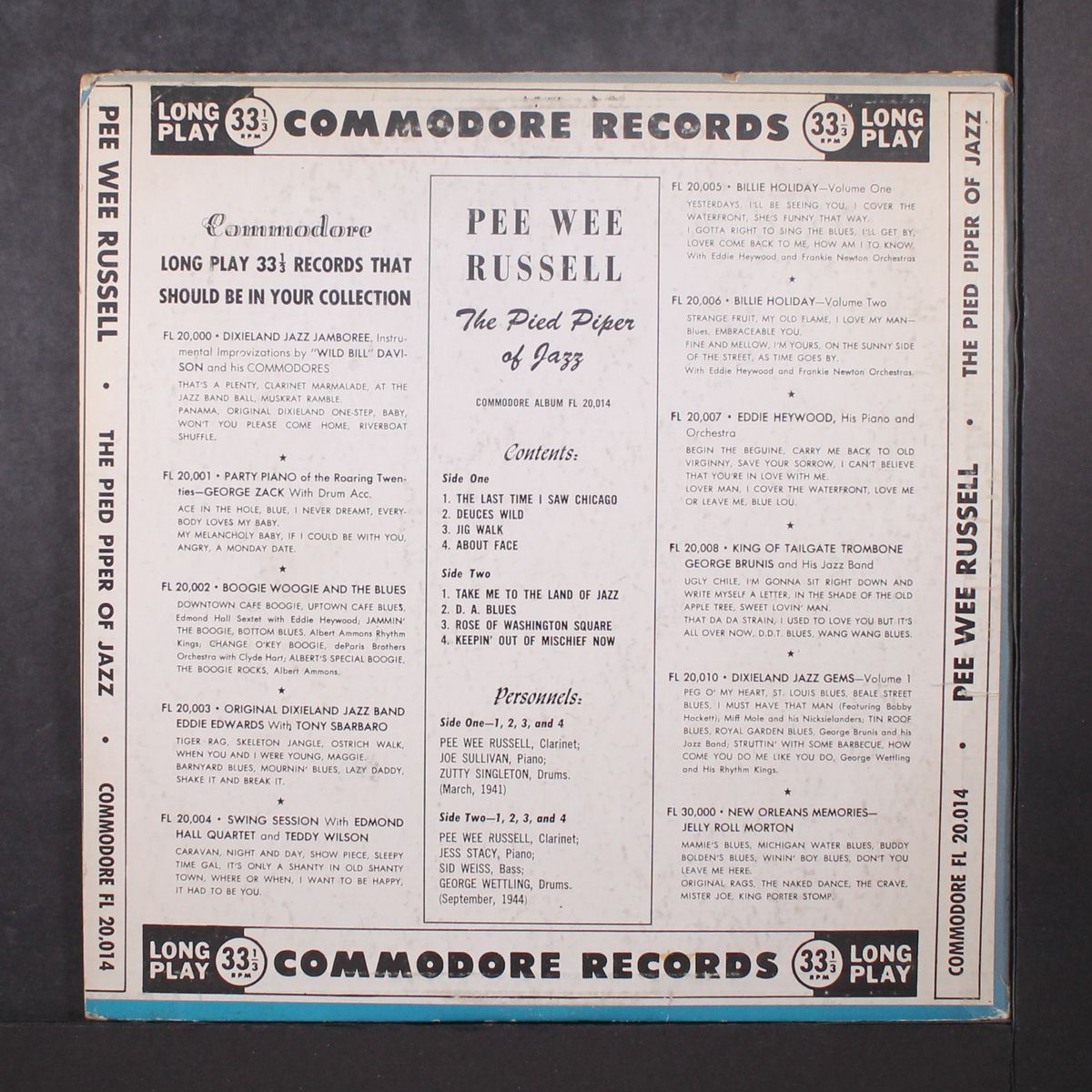 the pied piper of jazz by PEE WEE RUSSELL