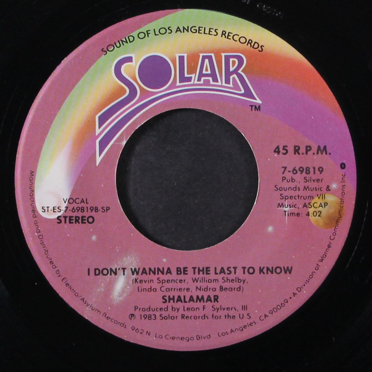 dead giveaway / i don't wanna be the last to know by SHALAMAR