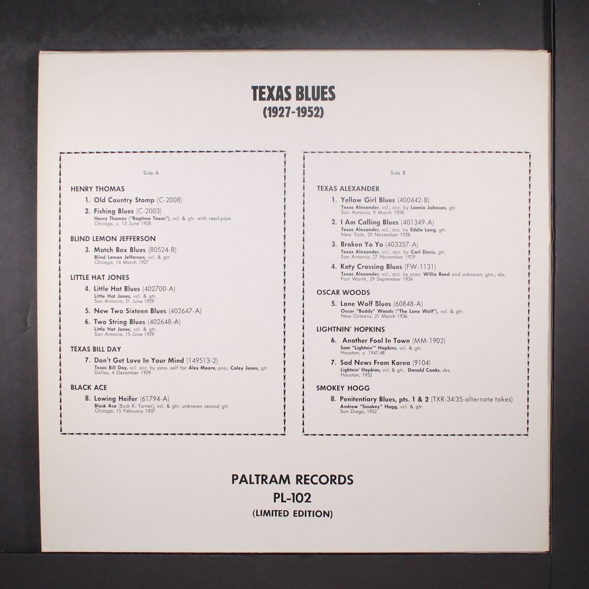 texas blues 1927-1952 by VARIOUS