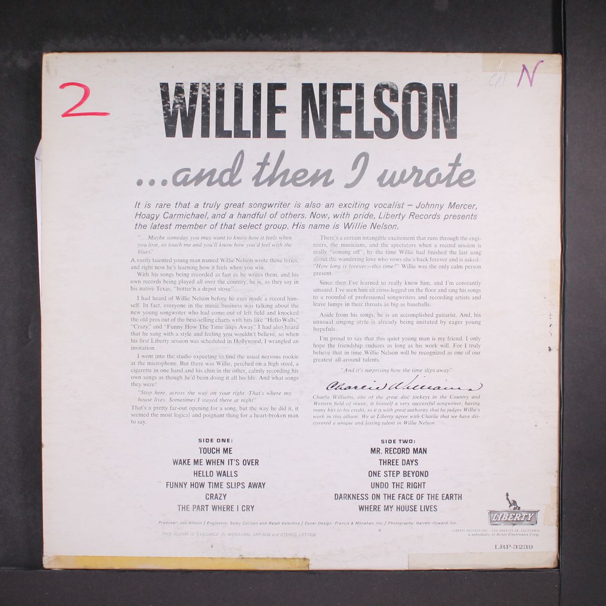 and then i wrote by WILLIE NELSON