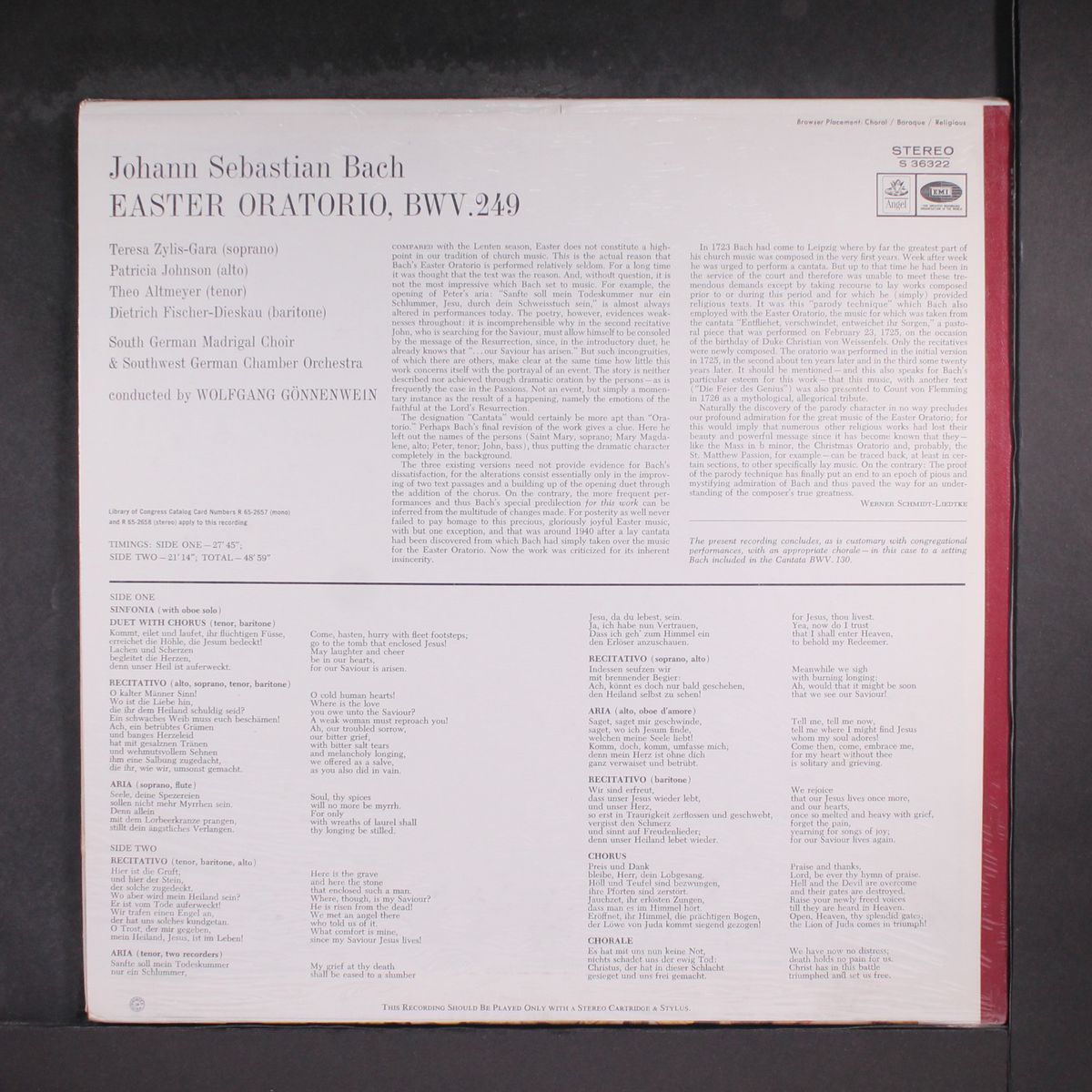 bach: easter oratorio, bwv. 249 by VARIOUS