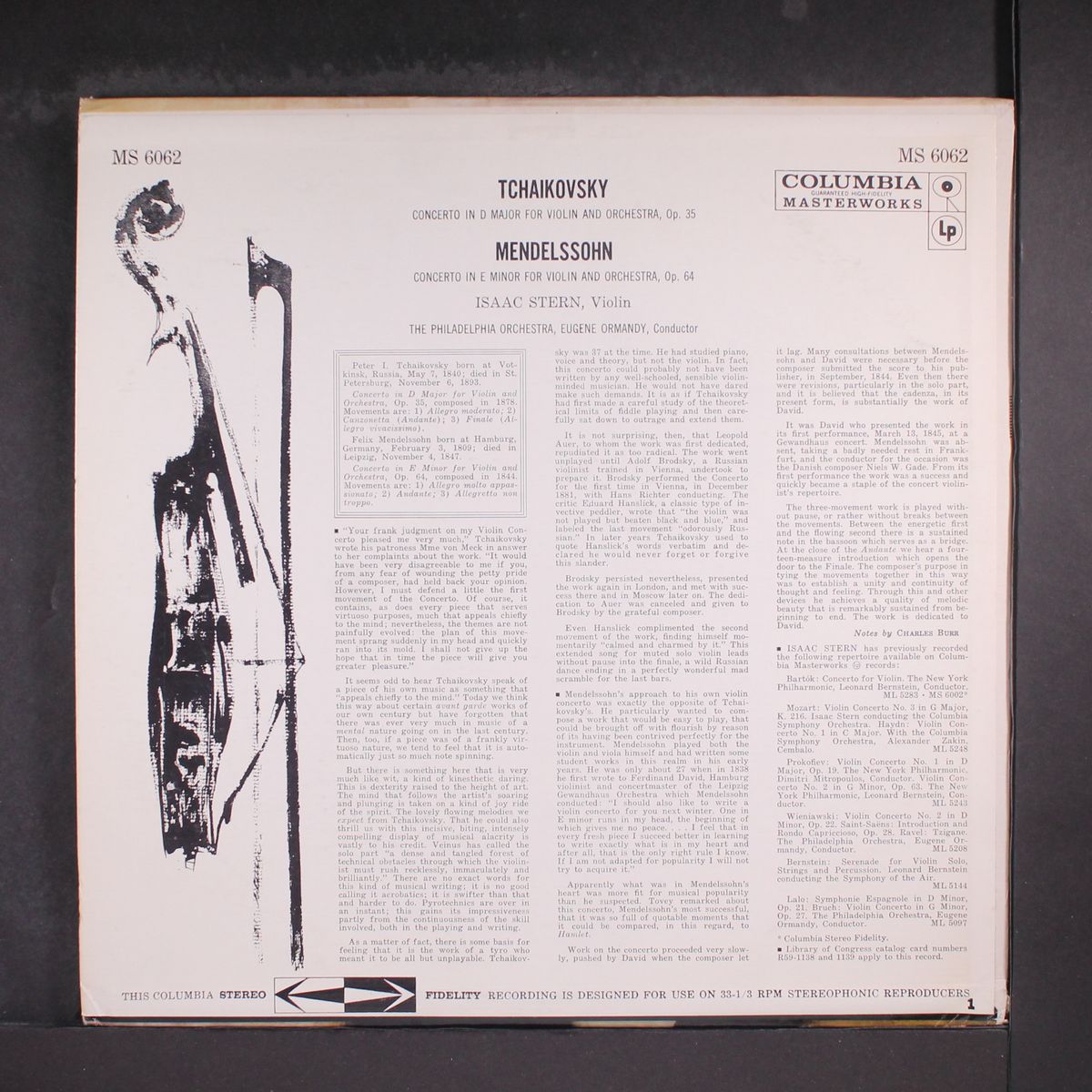 tchaikovsky: violin concerto / mendelssohn: violin concerto by ISAAC STERN