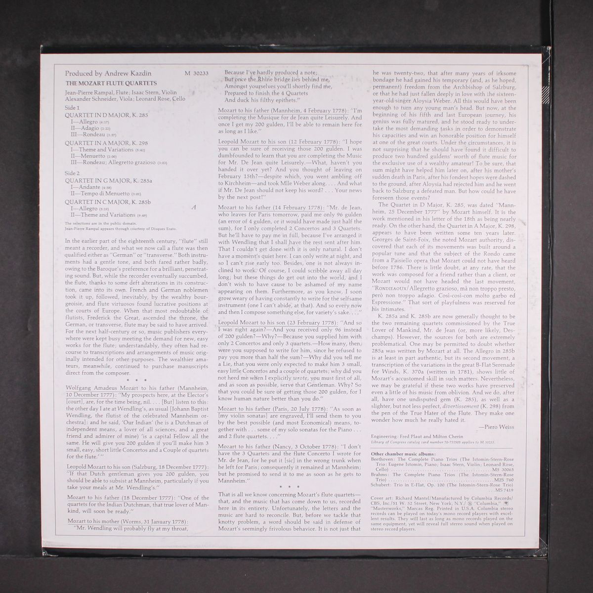 mozart: complete flute quartets by JEAN-PIERRE RAMPAL