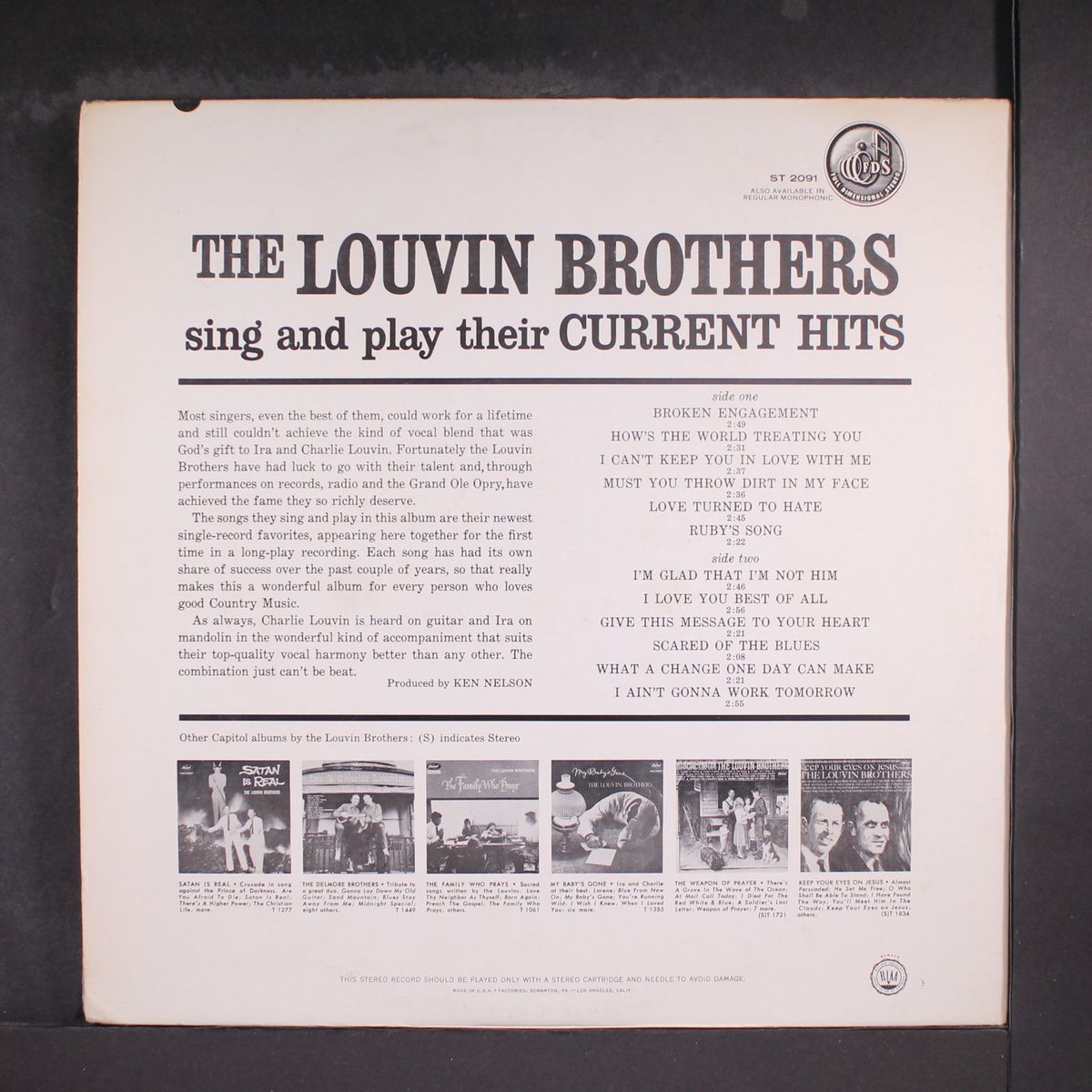 sing and play their current hits by LOUVIN BROTHERS