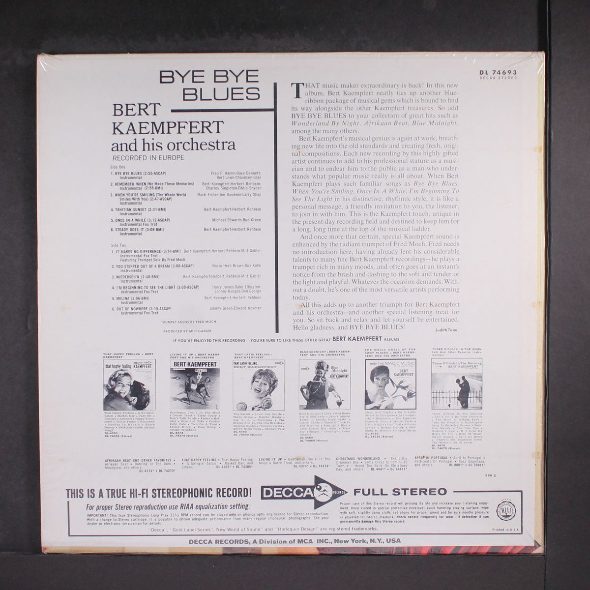 bye bye blues by BERT KAEMPFERT