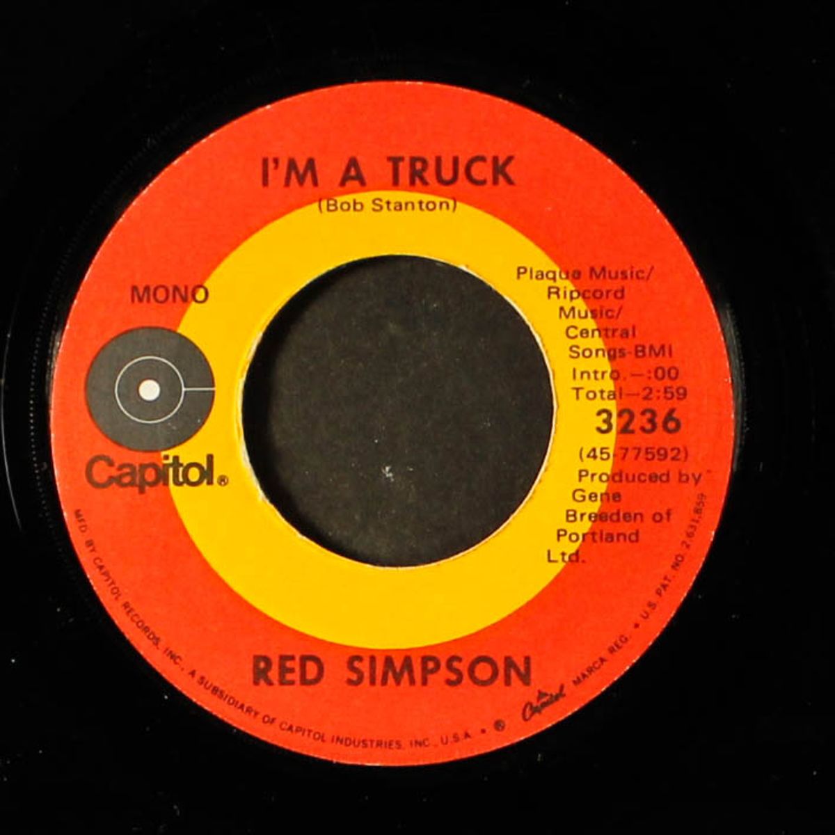 i'm a truck / where love used to be by RED SIMPSON
