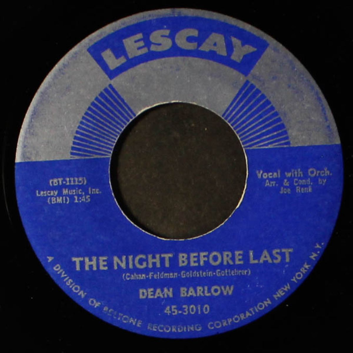 yesterday's kisses / the night before last by DEAN BARLOW
