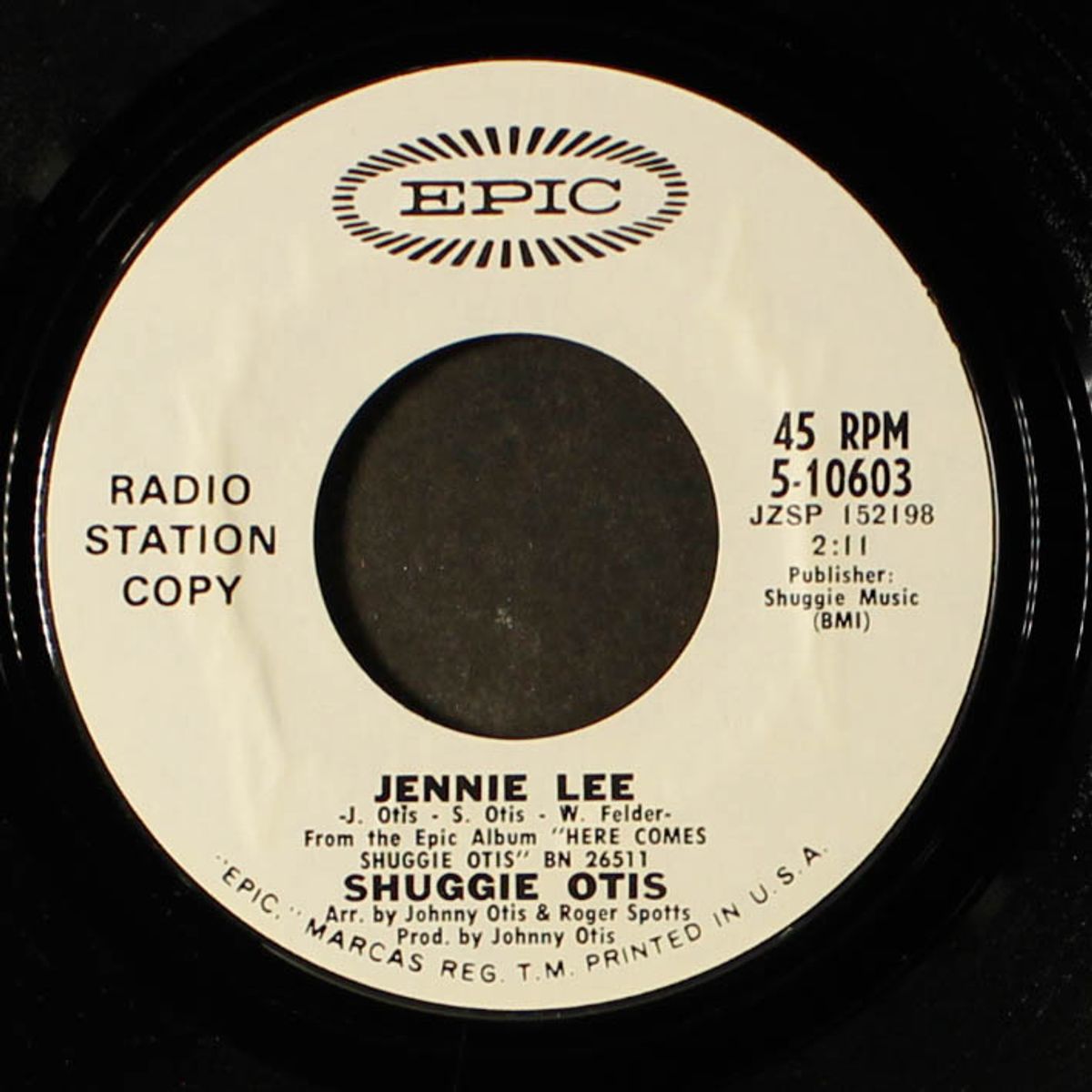 hurricane / jennie lee by SHUGGIE OTIS