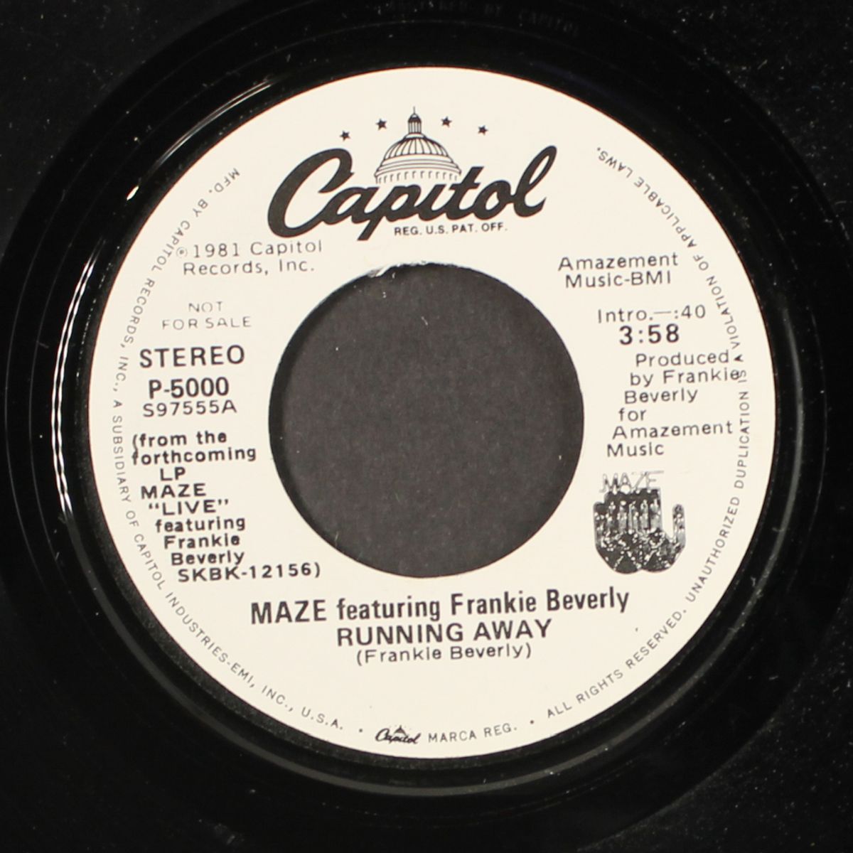 running away / same by MAZE W/ FRANKIE BEVERLY
