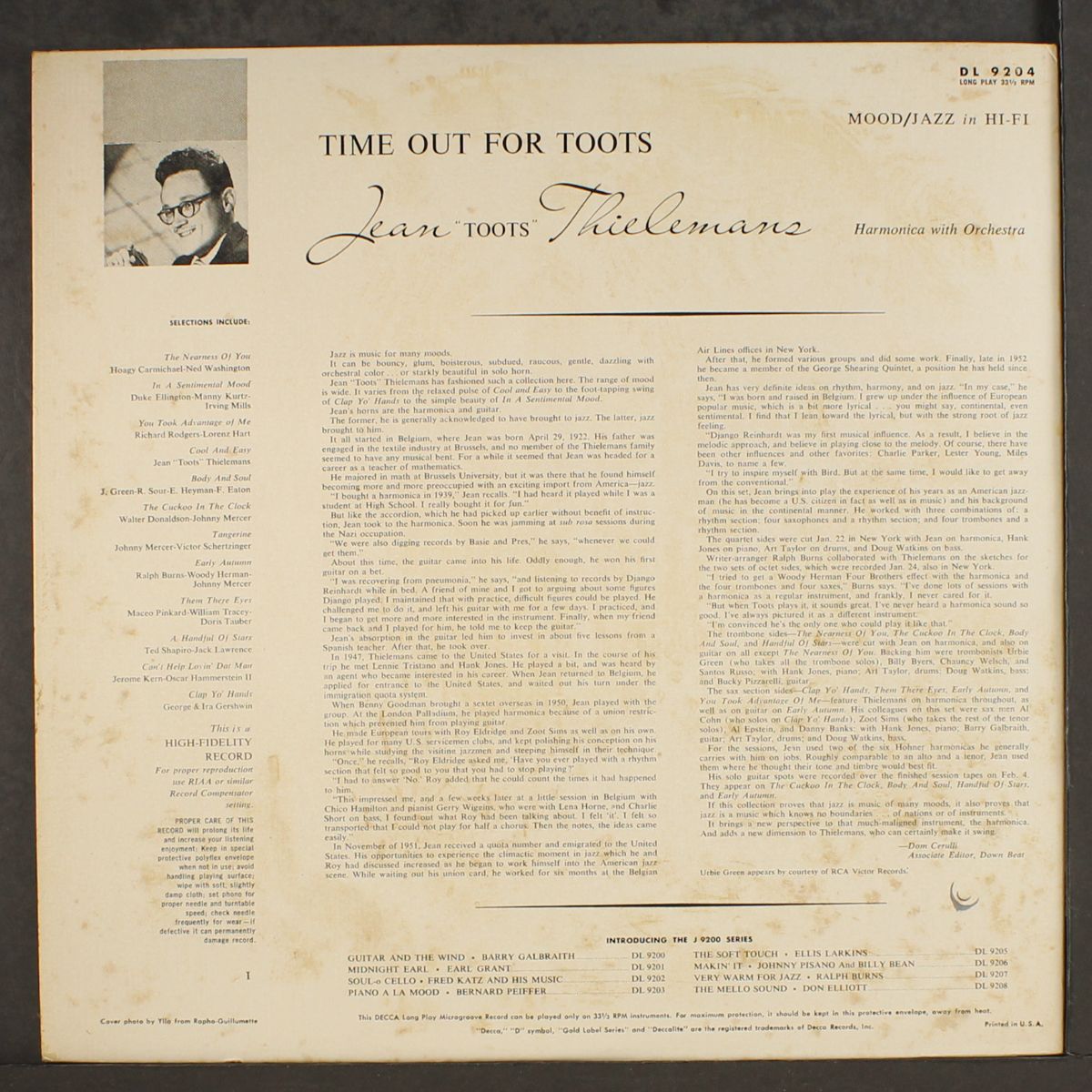 time out for toots by TOOTS THIELMANS