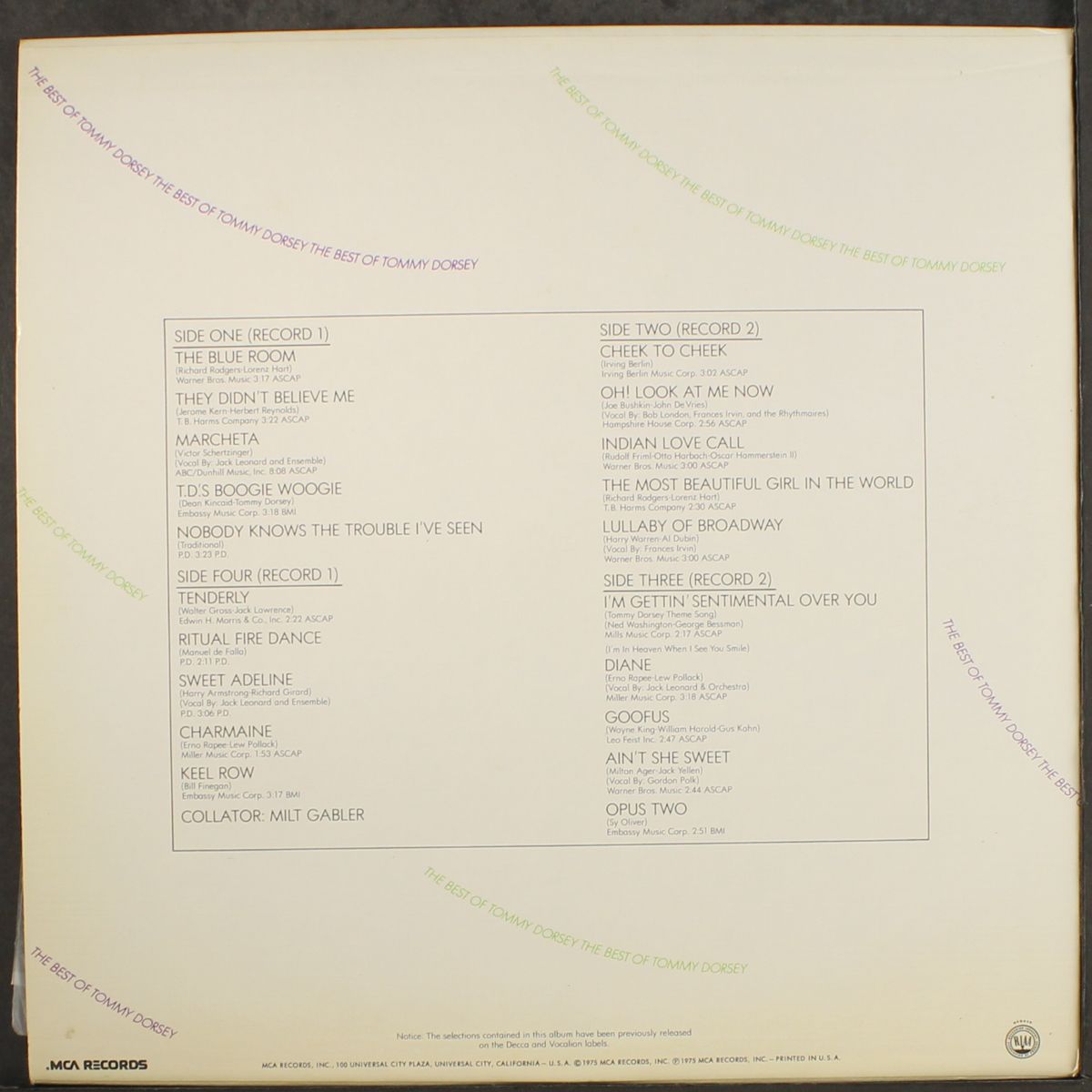 best of by TOMMY DORSEY