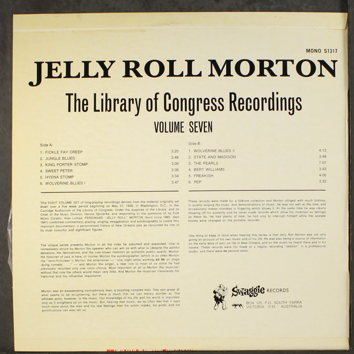 the library of congress recordings, vol. 7 by JELLY ROLL MORTON