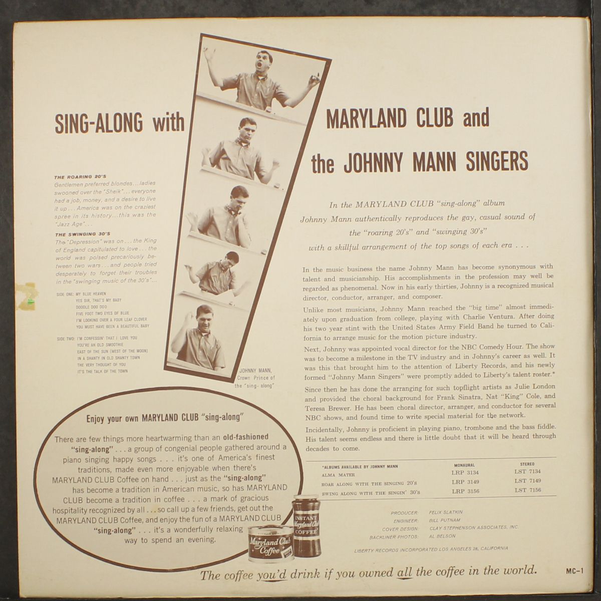 maryland club sing-along by JOHNNY MANN SINGERS