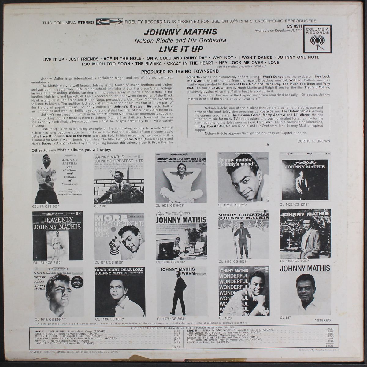 live it up! by JOHNNY MATHIS