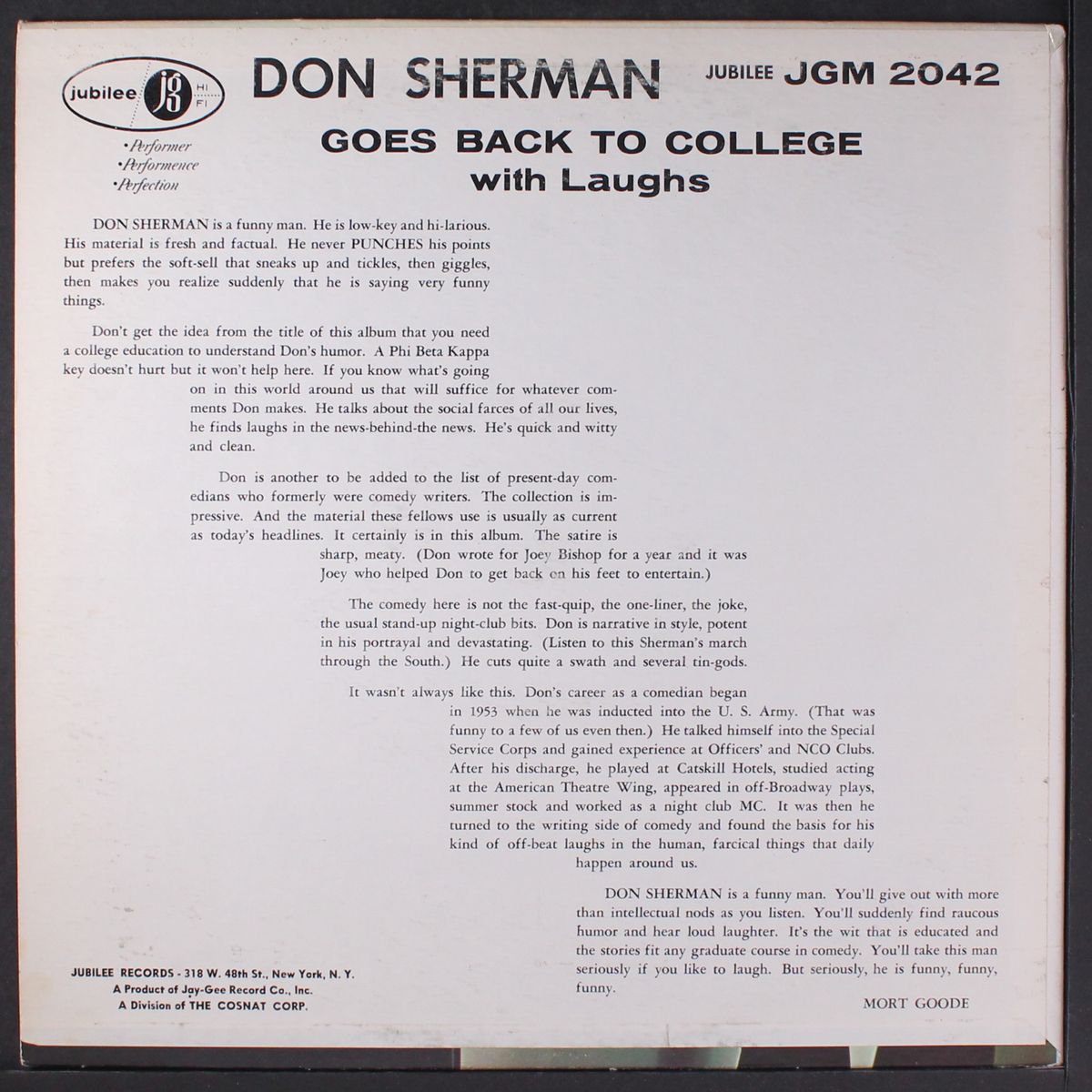 goes back to college by DON SHERMAN
