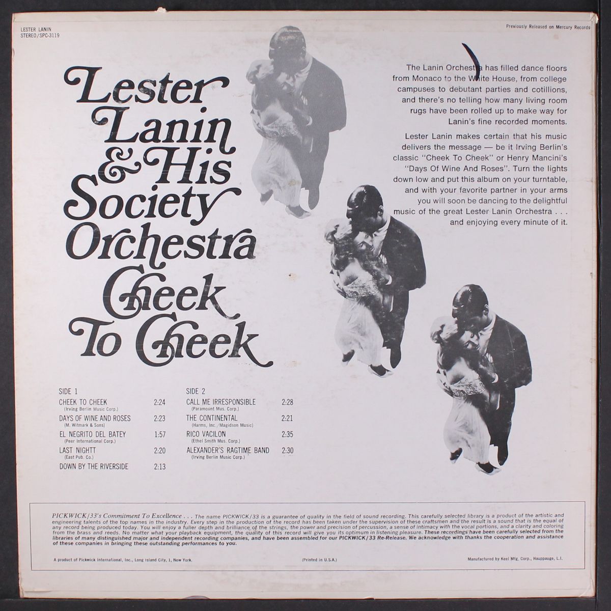 cheek to cheek by LESTER LANIN