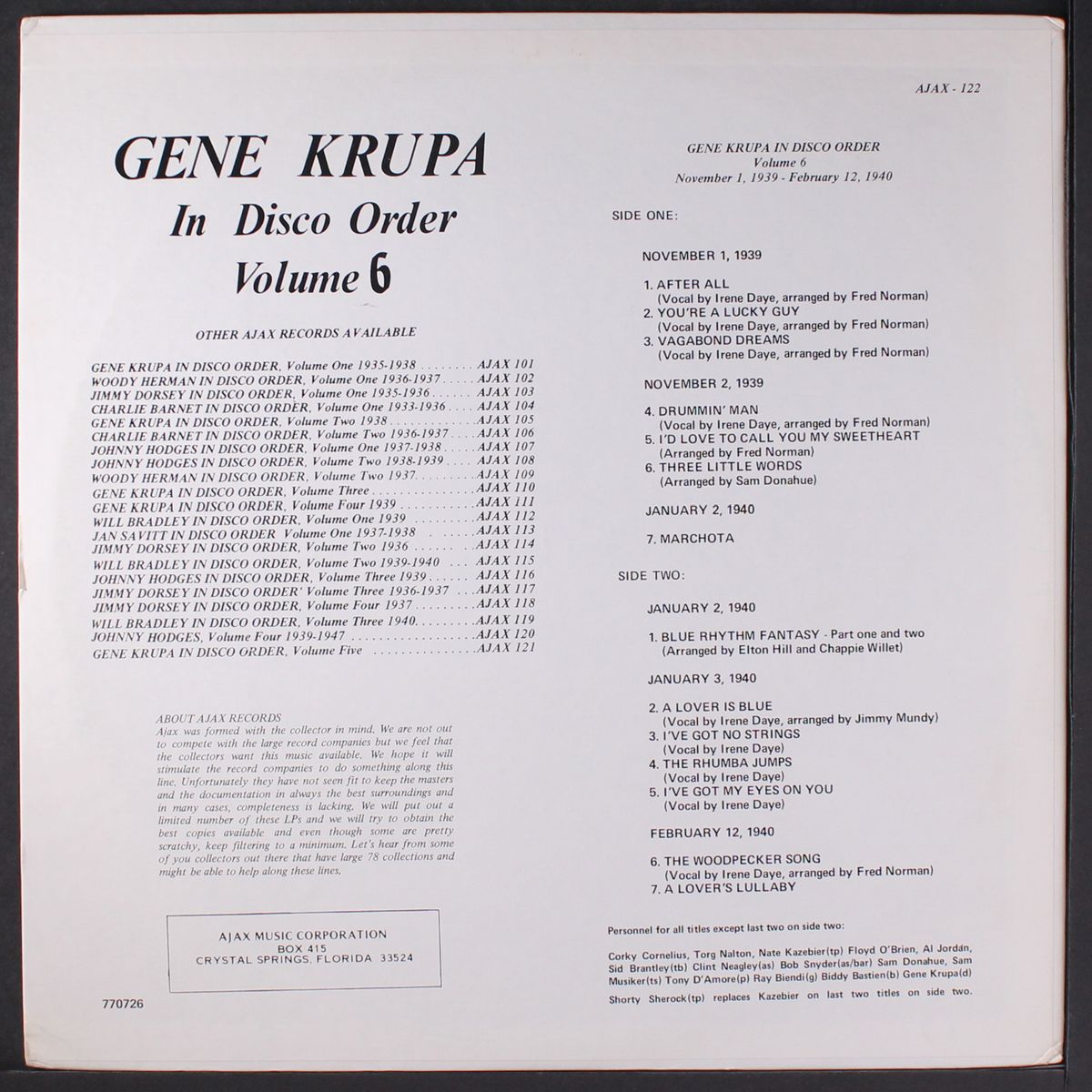 in disco order, vol. 6 by GENE KRUPA