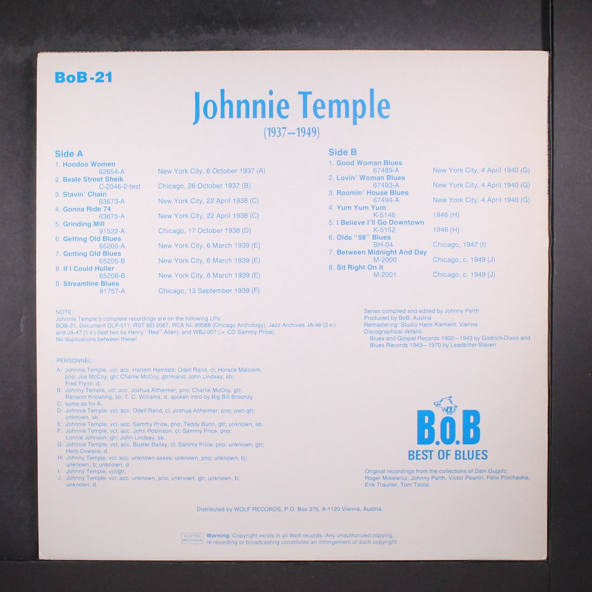 1937-1949 by JOHNNIE TEMPLE