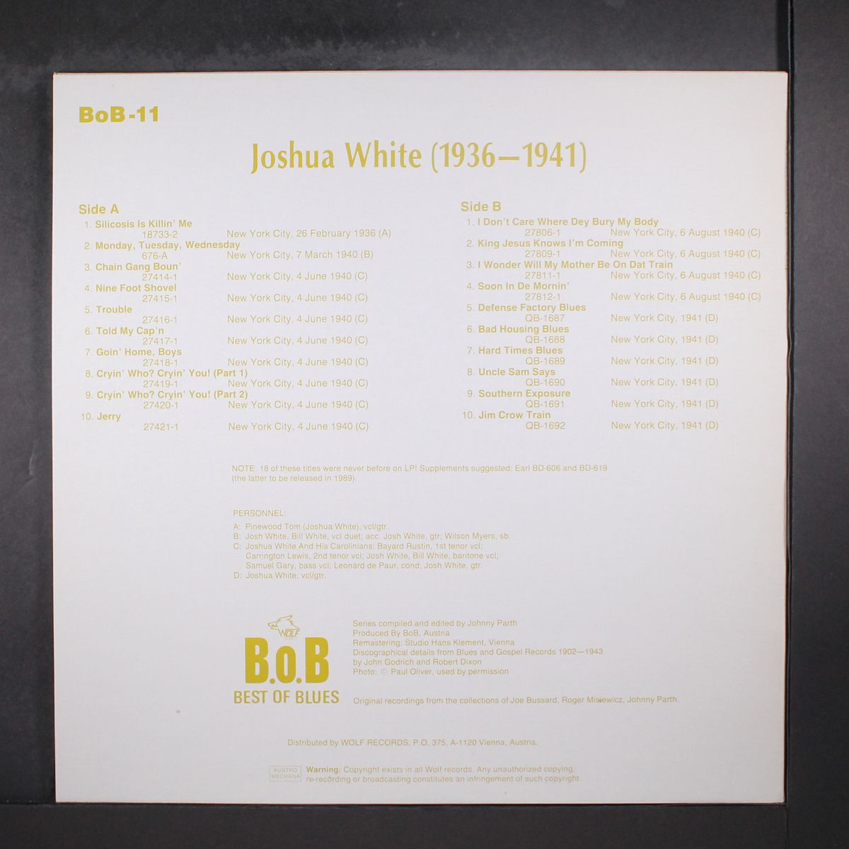 1936-1941 by JOSH WHITE