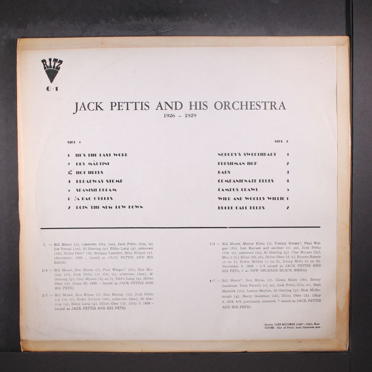 jack pettis and his orchestra 1926 - 1929 by JACK PETTIS
