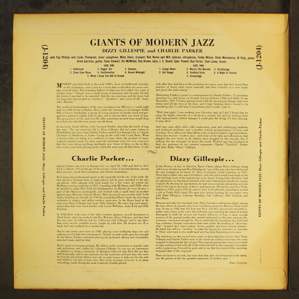 giants of modern jazz by DIZZY GILLESPIE & CHARLIE PARKER