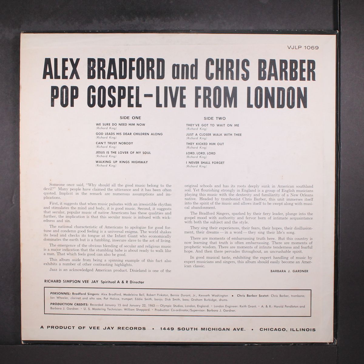 pop gospel live from london by ALEX BRADFORD & CHRIS BARBER