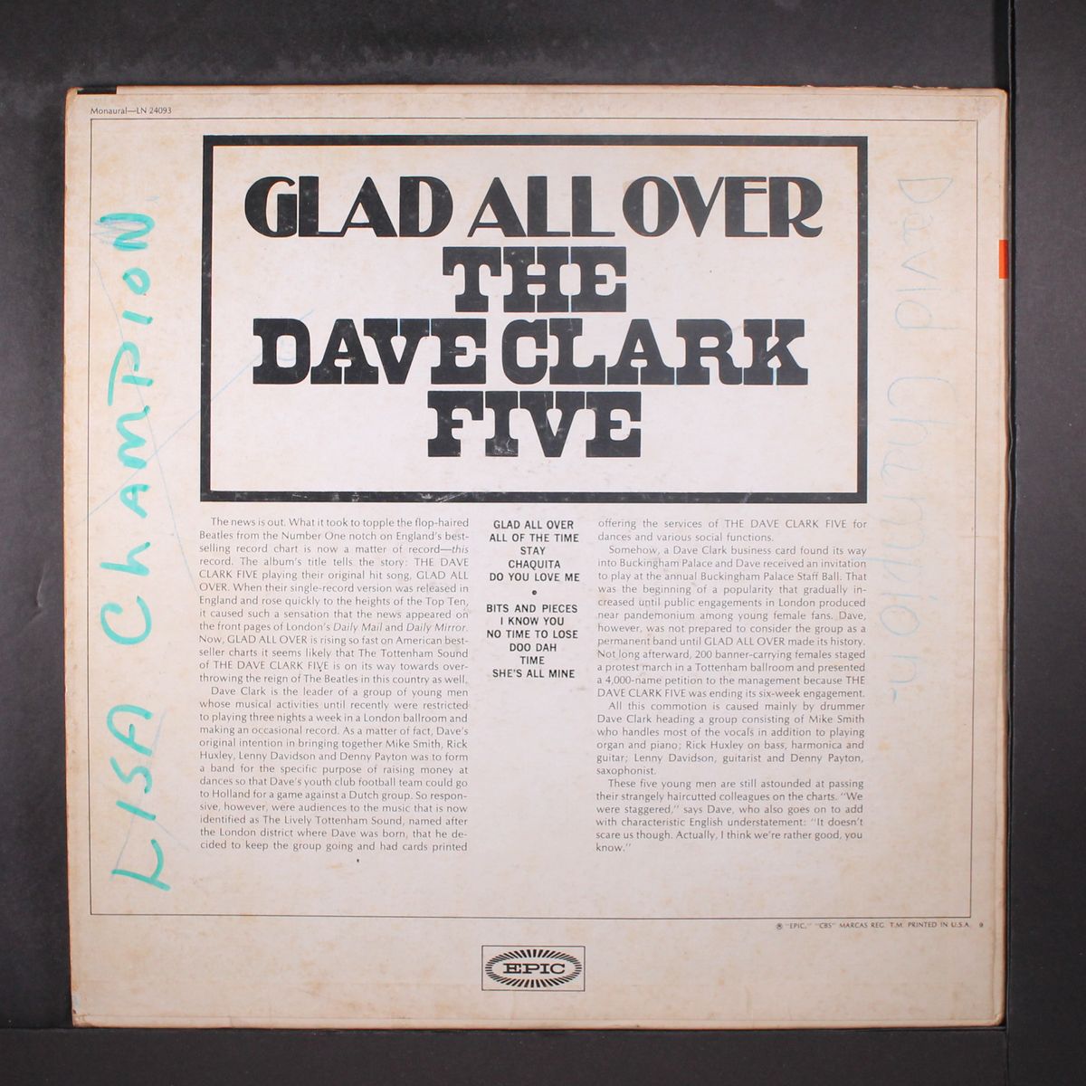glad all over by DAVE CLARK FIVE