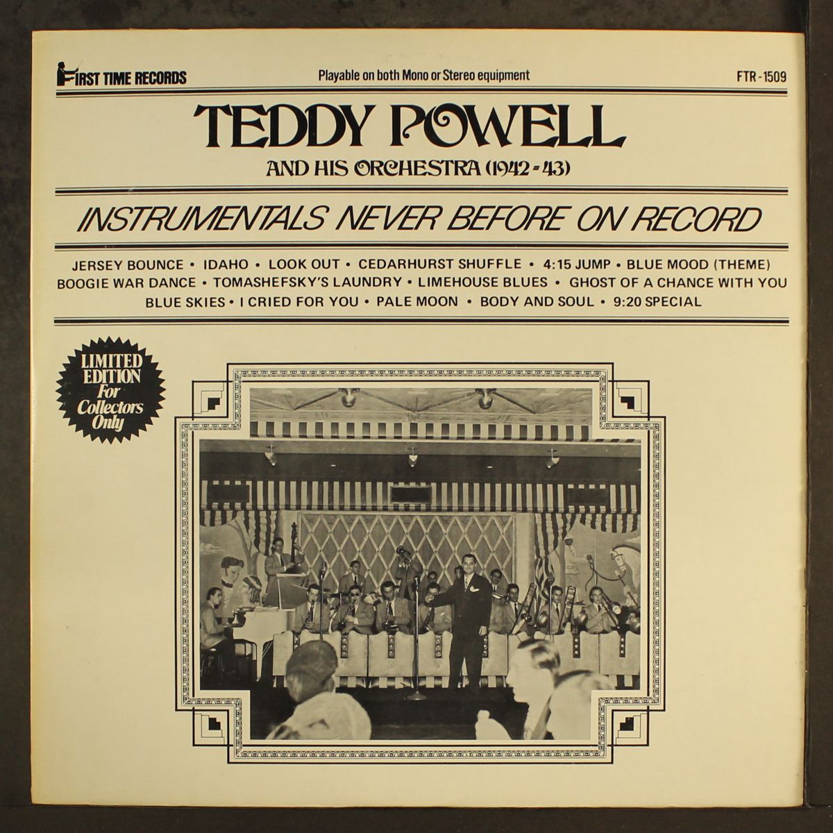 instrumentals never before on record (1942-43) by TEDDY POWELL