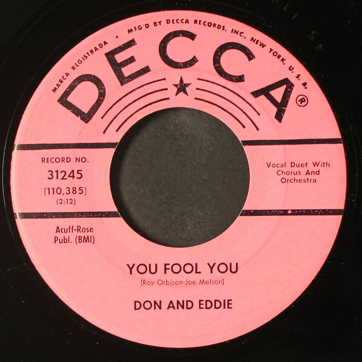 you fool you / hey by DON & EDDIE