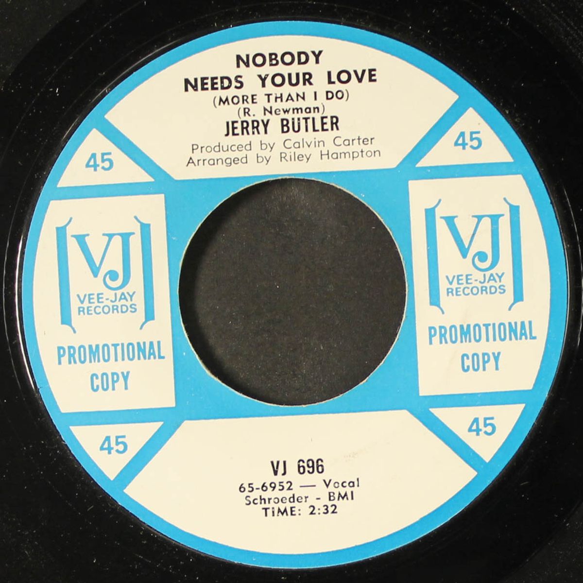 i can't stand to see you cry / nobody needs your love by JERRY BUTLER