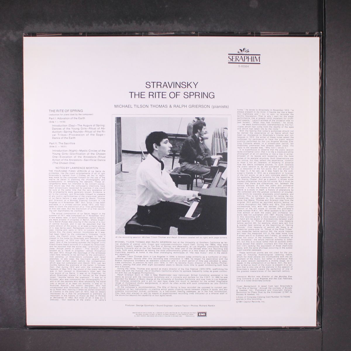 stravinsky: the rite of spring by MICHAEL TILSON THOMAS & RALPH GRIERSON