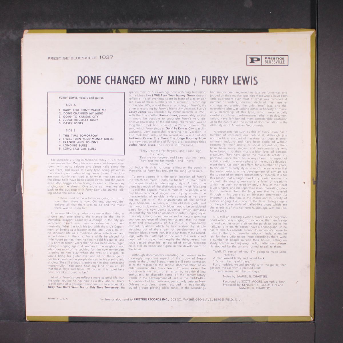 done changed my mind by FURRY LEWIS