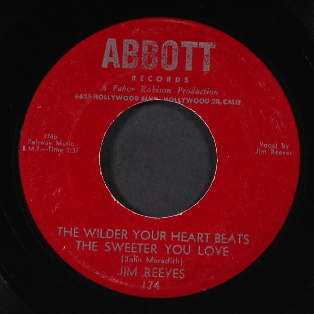 where does a broken heart go / the wilder your heart beats the sweeter you love by JIM REEVES