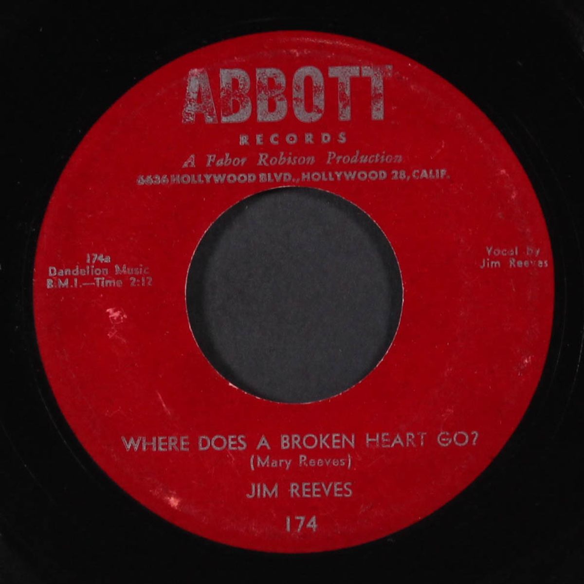 where does a broken heart go / the wilder your heart beats the sweeter you love by JIM REEVES