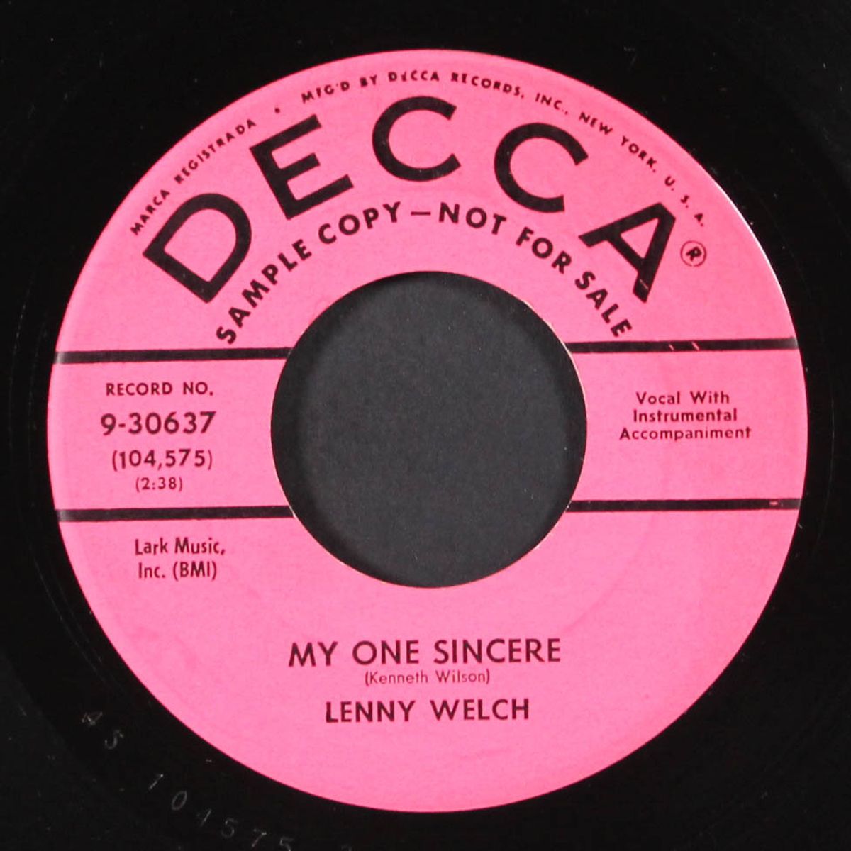 rocket to the moon / my one sincere by LENNY WELCH