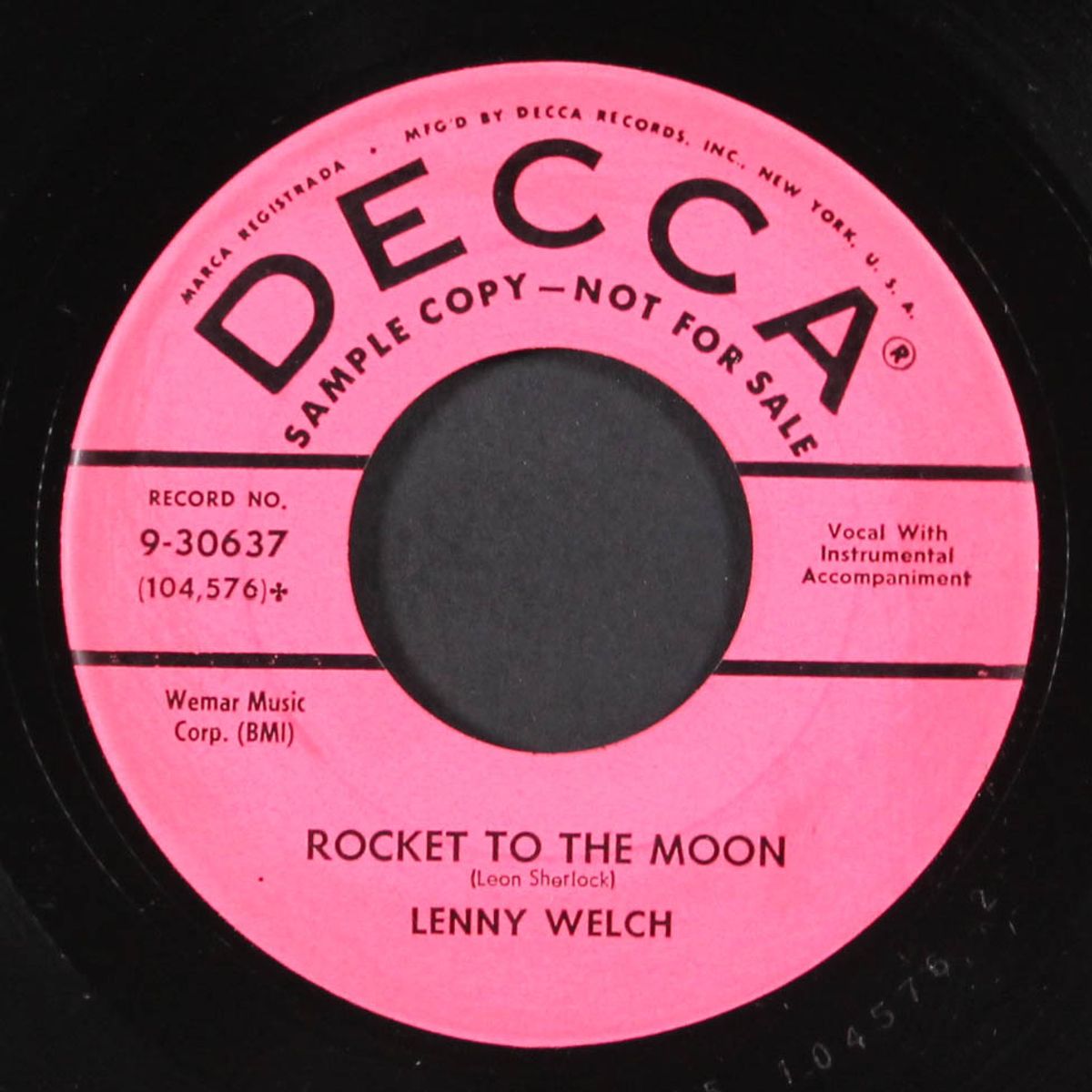 rocket to the moon / my one sincere by LENNY WELCH