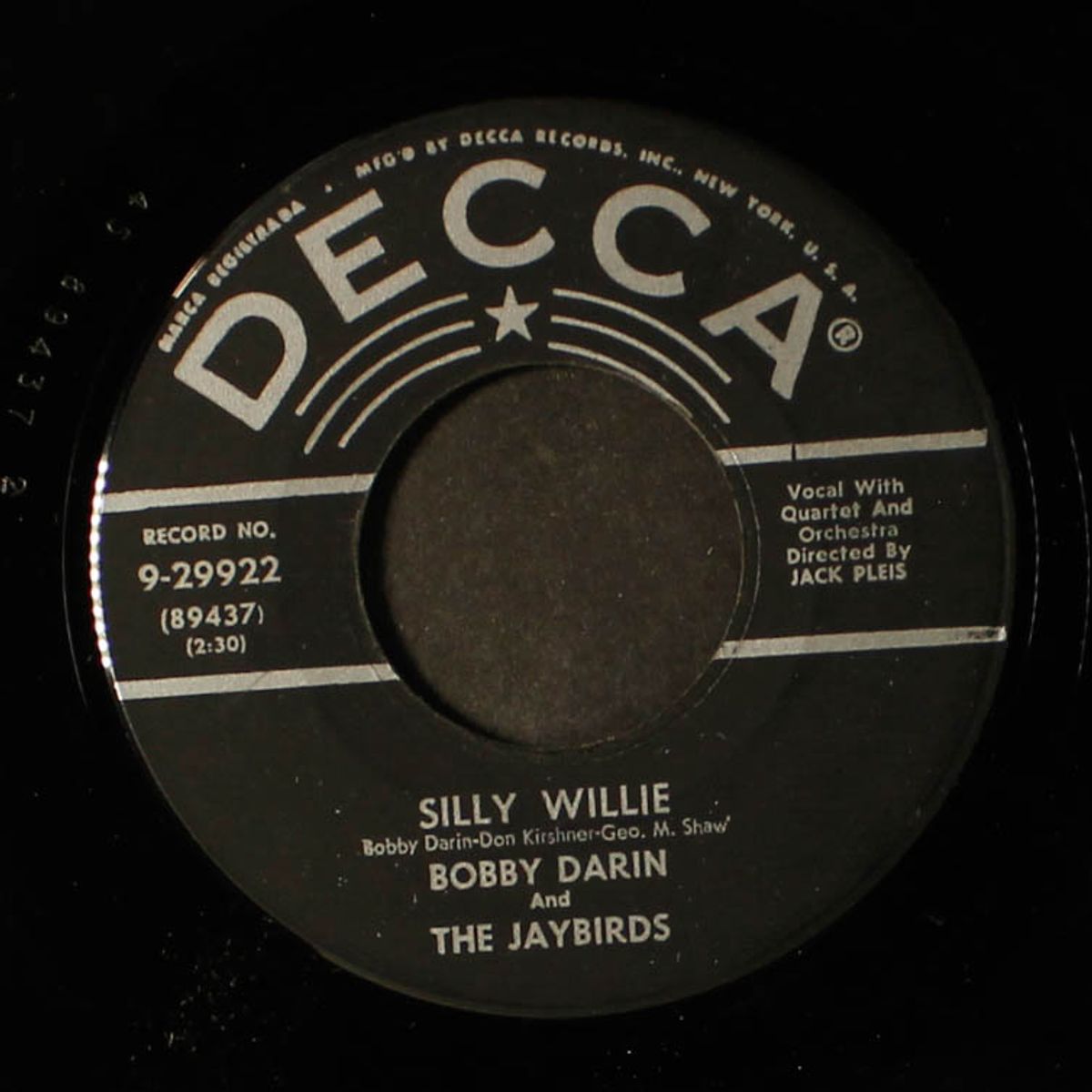 silly willie / blue-eyed mermaid by BOBBY DARIN & JAYBIRDS