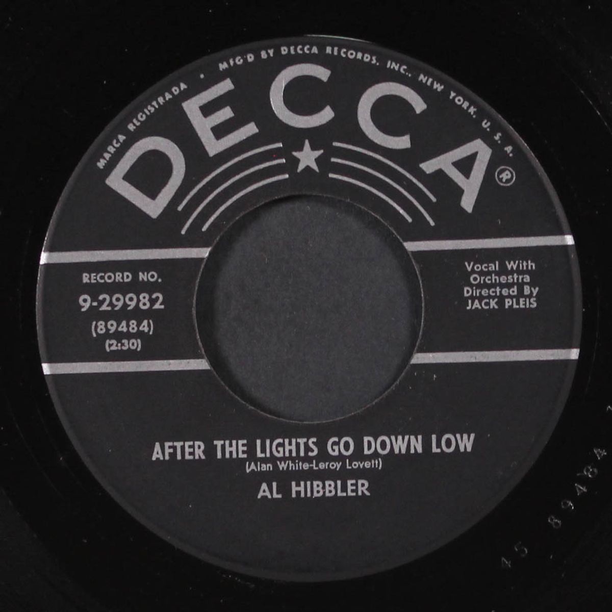 after the lights go down low / i was telling her about you by AL HIBBLER